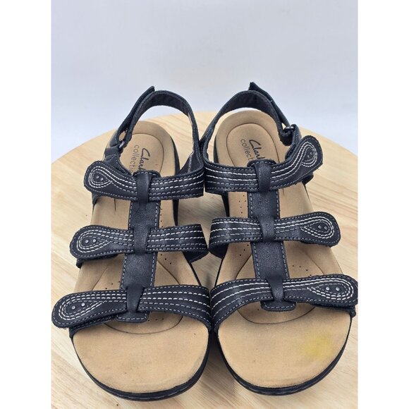 Clarks Womens Laurieann Vine Sandal Black Sz 11M - Picture 4 of 8